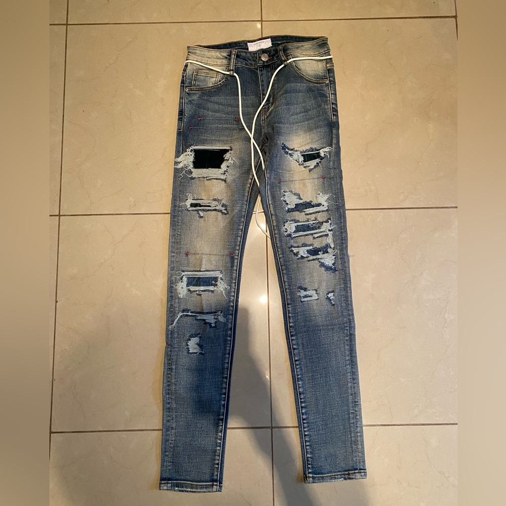 Lifted Anchors velvet pearl denim pants